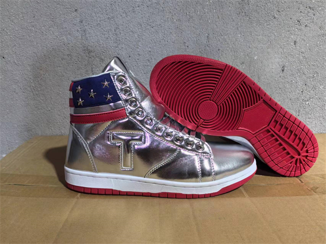Women's Running Weapon Air Jordan 1 x TRUMP silver Shoes 0459